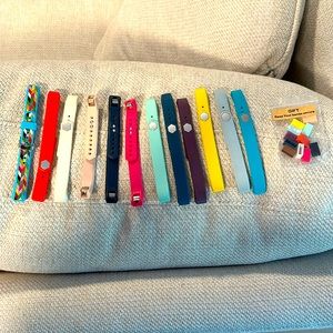 Lot of 12 FitBit Bands - 11 Solid, 1 Multi